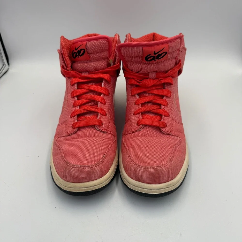 Nike 6.0 Dunk High Pink Red Canvas Sneakers Womens 9 High Top Shoes Skater